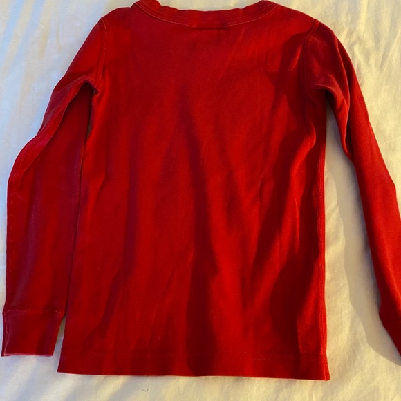 Hanna Andersson PJs Kids Sz 5 (110) Solid Red Organic Cotton Long Sleeve Holiday - Picture 3 of 7
